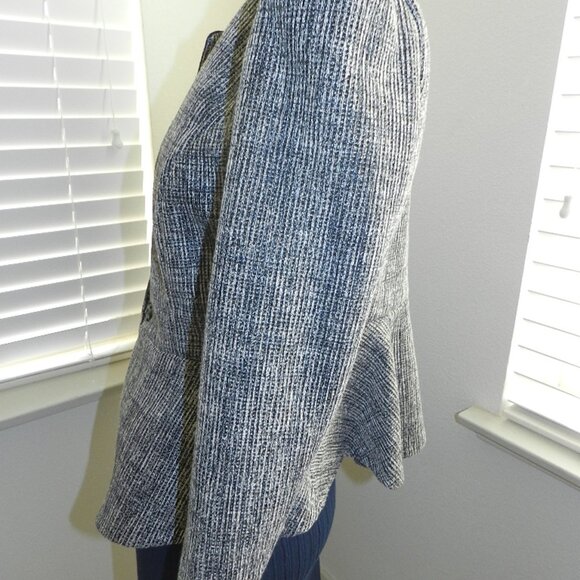 NWT HALOGEN Women's Black & White Tweed Peplum Jacket Size Small Petite - Picture 11 of 16